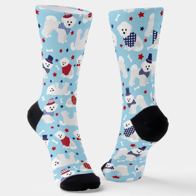 Chaussette Patriotique Bichon Frise (Angulaire)