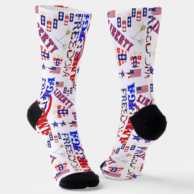 Chaussette Patriotique du Jour de l'Indépendance (Angulaire)