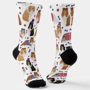 Chaussette Patriotique Sheltie Shetland Sheepdog