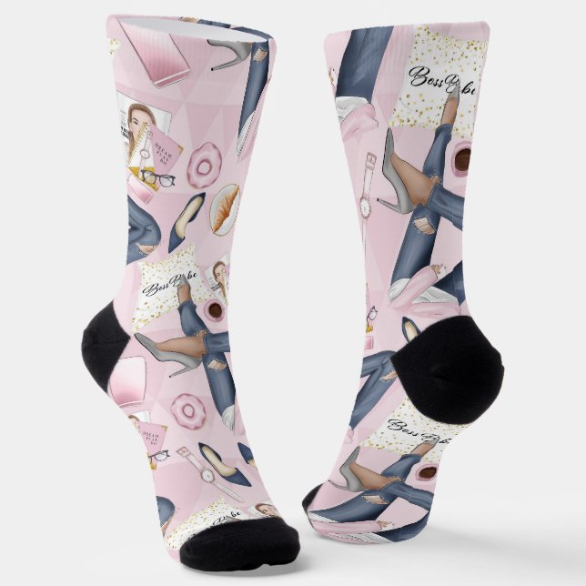 Chaussette Patron de fille tiré à la main (Angulaire)