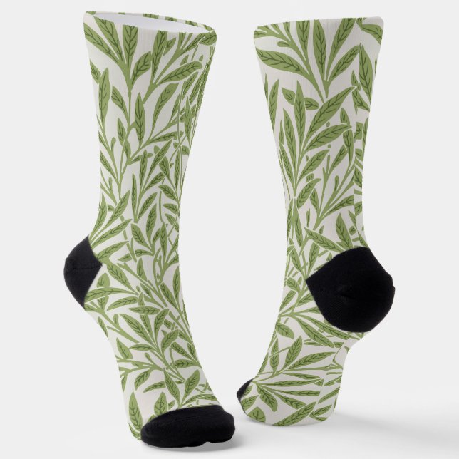 Chaussette Pattern of green leafy branches  (Angulaire)