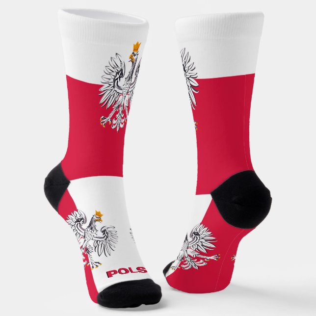 Chaussette Pavillon polonais Patriotique, Durable Pologne Pre (Angulaire)