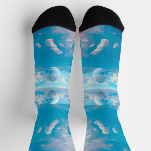 Chaussette Paysage de nature surréaliste ciel rêveur