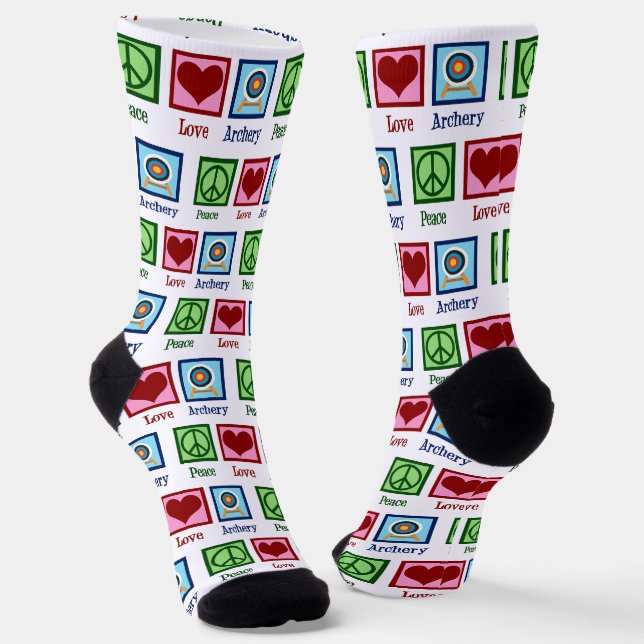Chaussette Peace Love Archery Noël mignon (Angulaire)