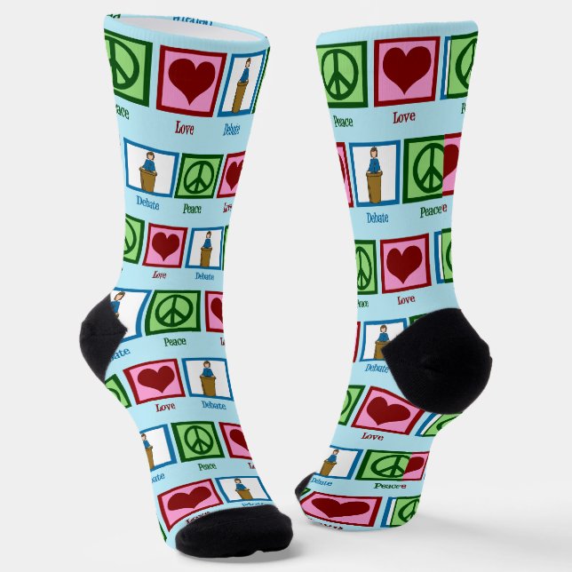 Chaussette Peace Love Debate Team (Angulaire)