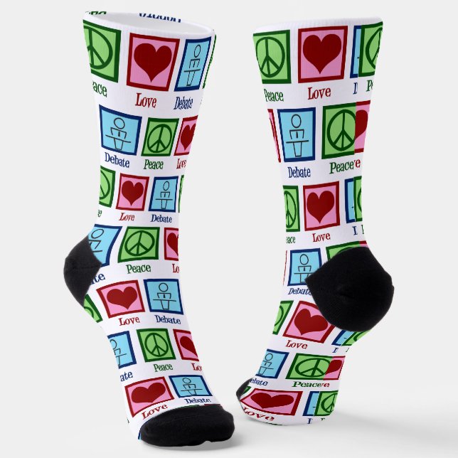 Chaussette Peace Love Debate Team (Angulaire)