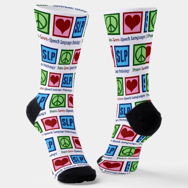Chaussette Peace Love SLP Voix Pathologie (Angulaire)