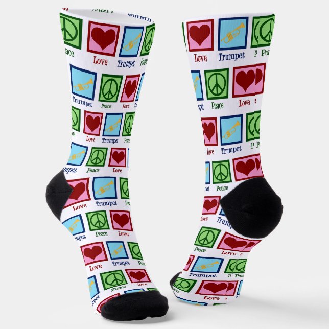 Chaussette Peace Love Trumpet Mignonne Band (Angulaire)