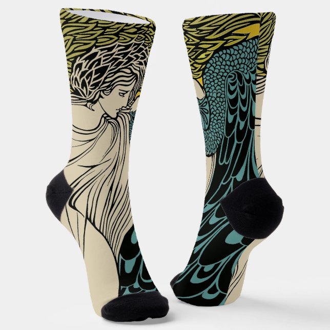 Chaussette Peacock Fine Art Bird Nouveau (Angulaire)