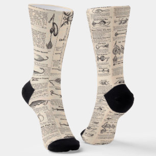 Chaussette Pêche leures Publicité Pêcheur Art