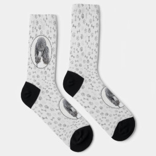 Chaussette Peinture à paille noire standard - Art du chien