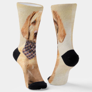 Chaussette Peinture à poils durs Vizsla - Jolie Art Original 