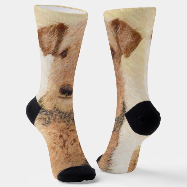 Chaussette Peinture Airedale Terrier - Cute Original Art (Angulaire)