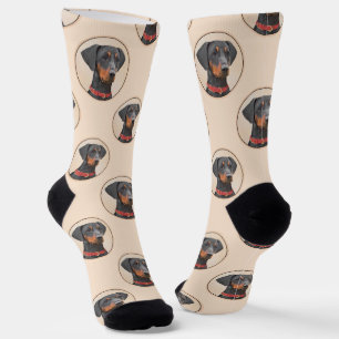 Chaussette Peinture Allemande Peinture Noir Original Chien Ar