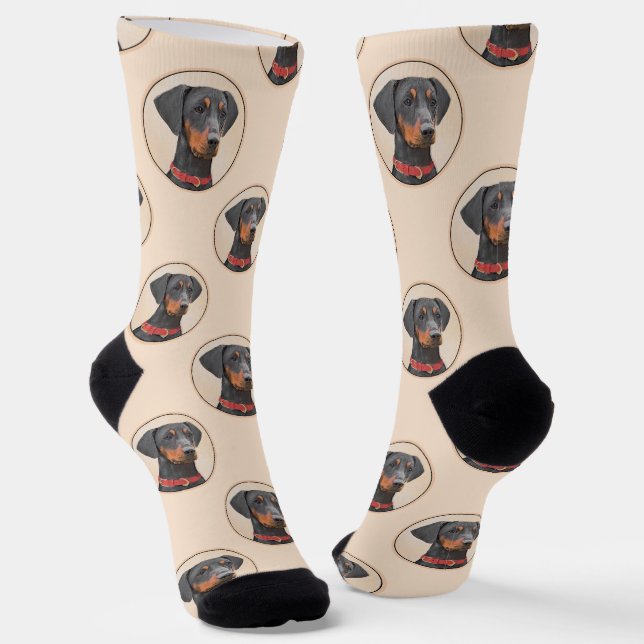 Chaussette Peinture Allemande Peinture Noir Original Chien Ar (Angulaire)