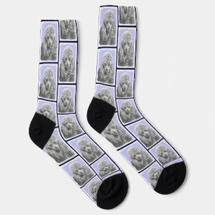 Chaussette Peinture de caniche Jouet miniature Argent Gris Ch