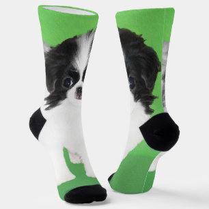 Chaussette Peinture de chiot Japanese Chin - Art canin