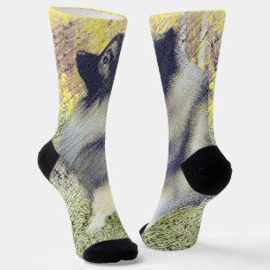 Chaussette Peinture de Keeshond Aspen - Art original mignon d