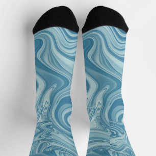 Chaussette Peinture d'eau mystique couleur bleue