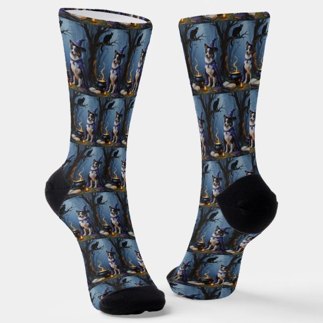 Chaussette Peinture d'Halloween capricieuse australienne (Angulaire)