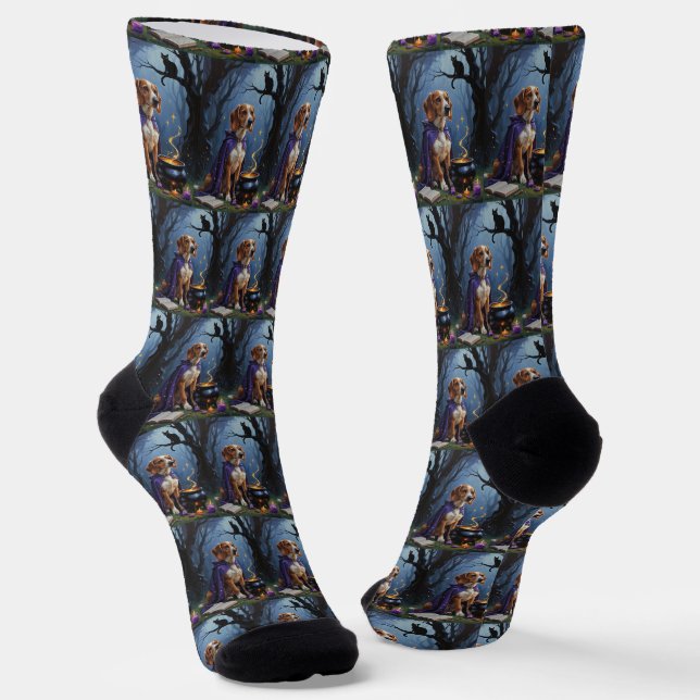 Chaussette Peinture d'Halloween Whimsical Chien d'Afghanistan (Angulaire)