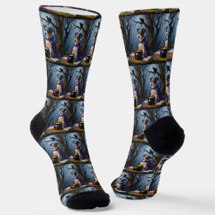 Chaussette Peinture d'Halloween Whimsical Terrier australien