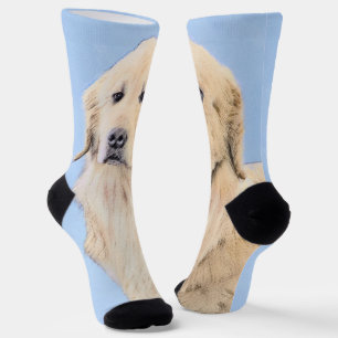 Chaussette Peinture Golden Retriever - Joli art original chie