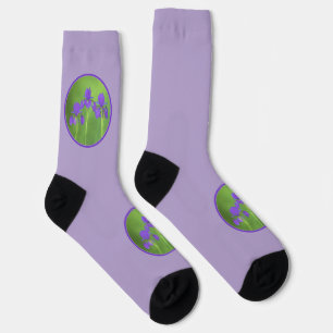Chaussette Peinture Iris Violet - Art Fleur Originale
