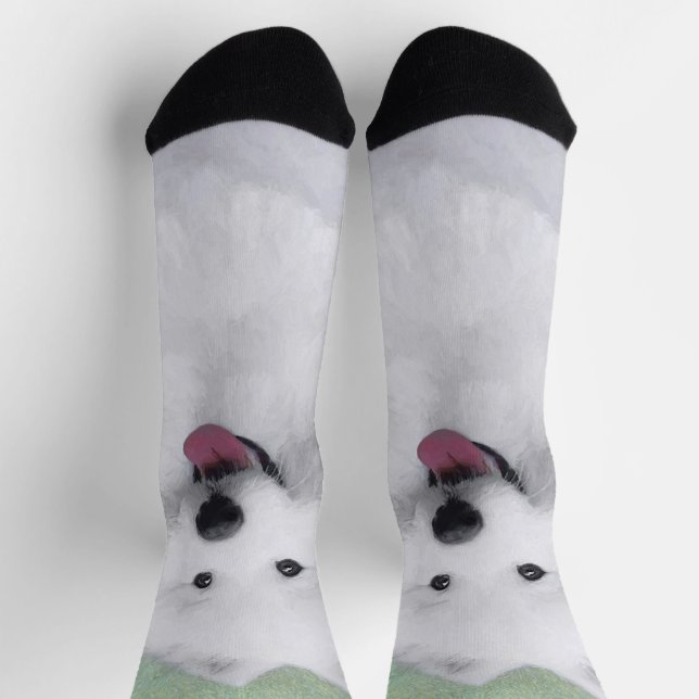 Chaussette Peinture Samoyed - Cute Original Chien Art (Haut)