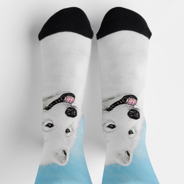 Chaussette Peinture Samoyed - Cute Original Chien Art (Haut)