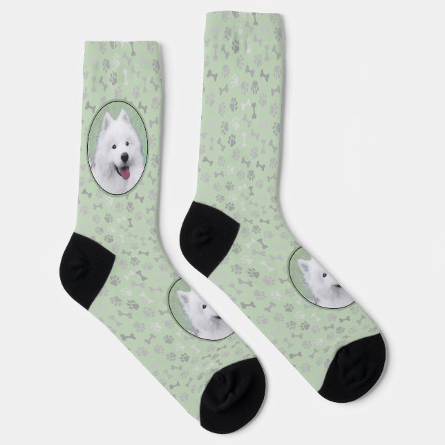 Chaussette Peinture Samoyed - Cute Original Chien Art (Droite)
