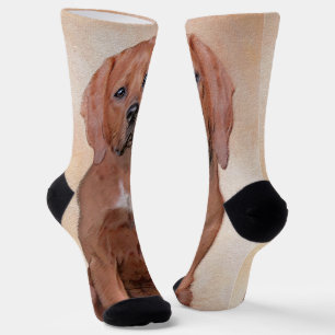 Chaussette Peinture sur pilon rouge - jolie art original chie