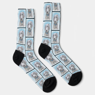 Chaussette Peinture Weimaraner Gris Argent Original Chien Art