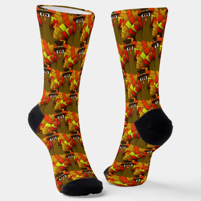 Chaussette Pèlerin Turquie Thanksgiving (Angulaire)