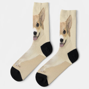Chaussette Pembroke Welsh Corgi Peinture - Art Chien original