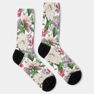 Chaussette Peonis & Lilacs Jardin d'aquarelle Motif