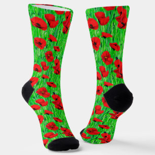 Chaussette Pépites rouges dans un champ vert