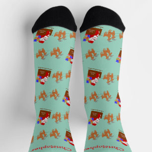 Chaussette Père Noël en traîneau Design Noël