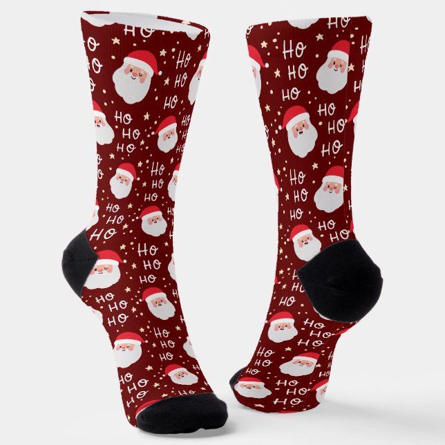 Chaussette Père Noël Face Christmas Ho Ho Motif (Angulaire)