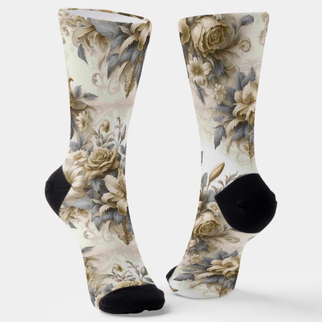 Chaussette Perfection florale Jaune antique (Angulaire)