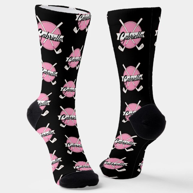 Chaussette Personalized Golf Clubs Pink/Black Monogram  (Angulaire)