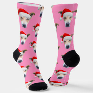 Chaussette Personnalisé Chien animal de compagnie photo rose