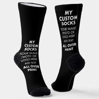 Chaussette Personnalisé NOIR partout sur impression Chaussett
