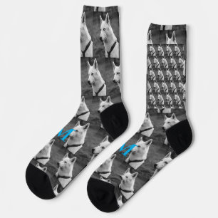 Chaussette Personnalisé Personnalisé Monogramme Élégant chien
