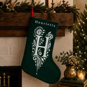 Chaussette personnalisée avec monogramme botanique