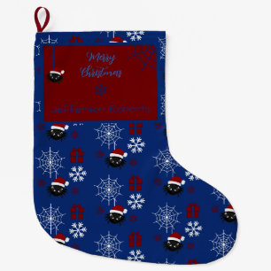 Chaussette personnalisée avec une araignée de Noël