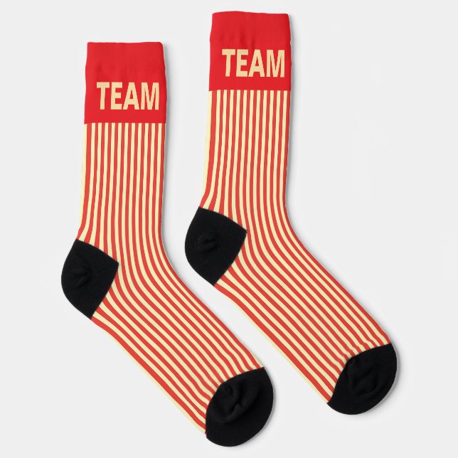 Chaussette Personnaliser le nom de l'équipe Bande rouge (Droite)