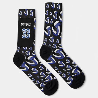 Chaussette Personnalisez Volleyball Bleu foncé, Noir et Blanc