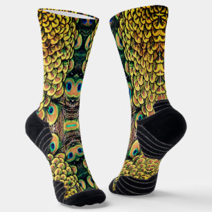 Chaussette Pétales Emerald Green et Gold Peacock