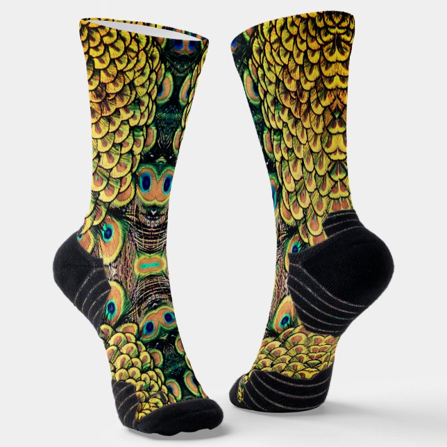 Chaussette Pétales Emerald Green et Gold Peacock (Angulaire)